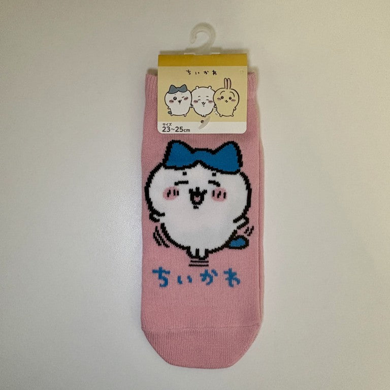 Chiikawa Authentic Mascot Sneaker Socks - Hachiware Pink