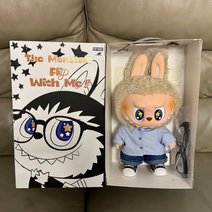 Authentic Labubu Flip with me 40cm The Monsters Popmart Vinyl Plush Doll