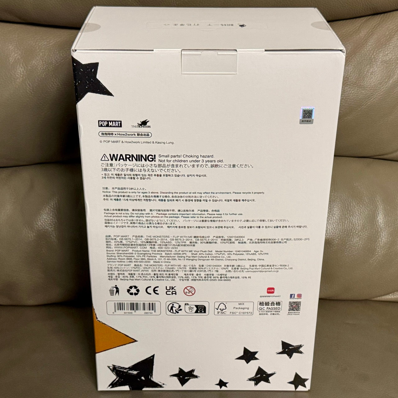 Authentic Labubu Flip with me 40cm The Monsters Popmart Vinyl Plush Doll