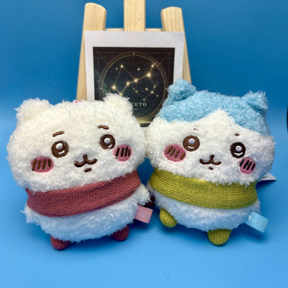Chiikawa Authentic Mascot Keychain | Winter Scarf Plush Keychain
