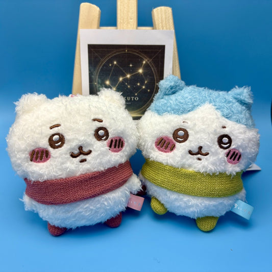 Chiikawa Authentic Mascot Keychain | Winter Scarf Plush Keychain