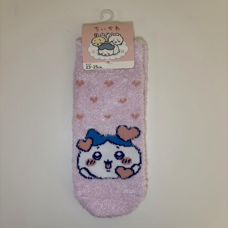 Chiikawa Authentic Mascot Cozy Sneaker Socks -  Hachiware Pink
